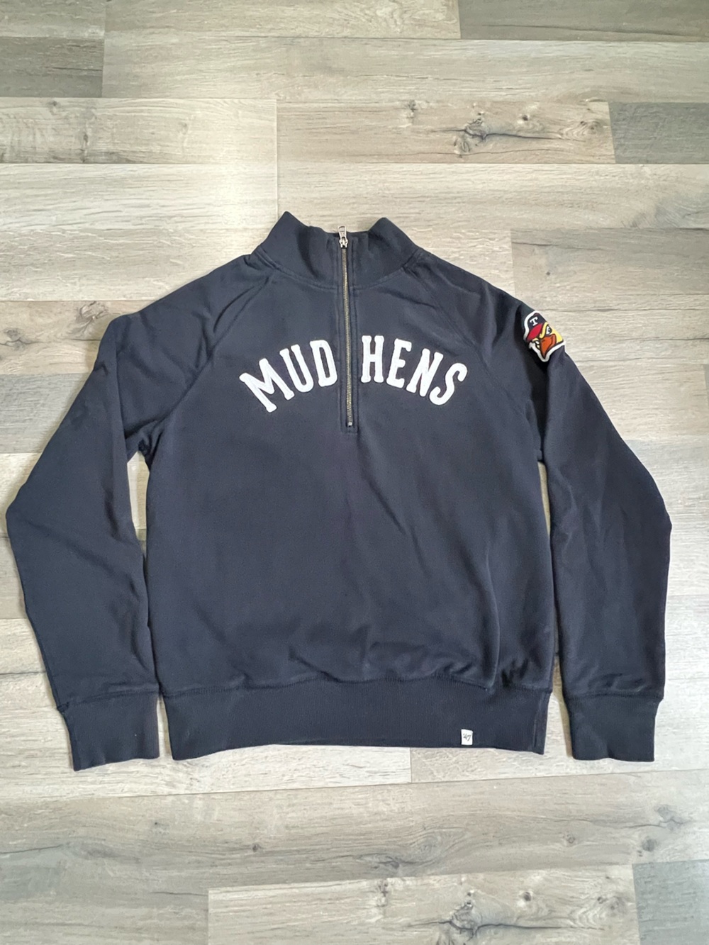 47 Brand Toledo Mud Hens Quarter Zip Sweatshirt Pullover Navy Men's Size M MiLB